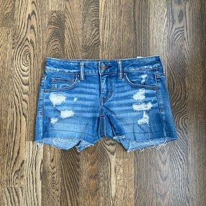 American Eagle AE Distressed Super Stretch Super Low Shortie Shorts size 4